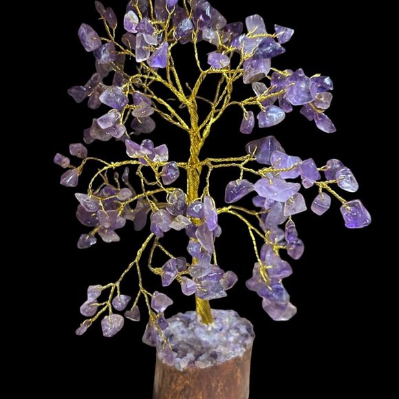 Amethyst Chakra Healing Crystal Bonsai Money Tree - 9" for Spiritual Feng Shui - Picture 2 of 7